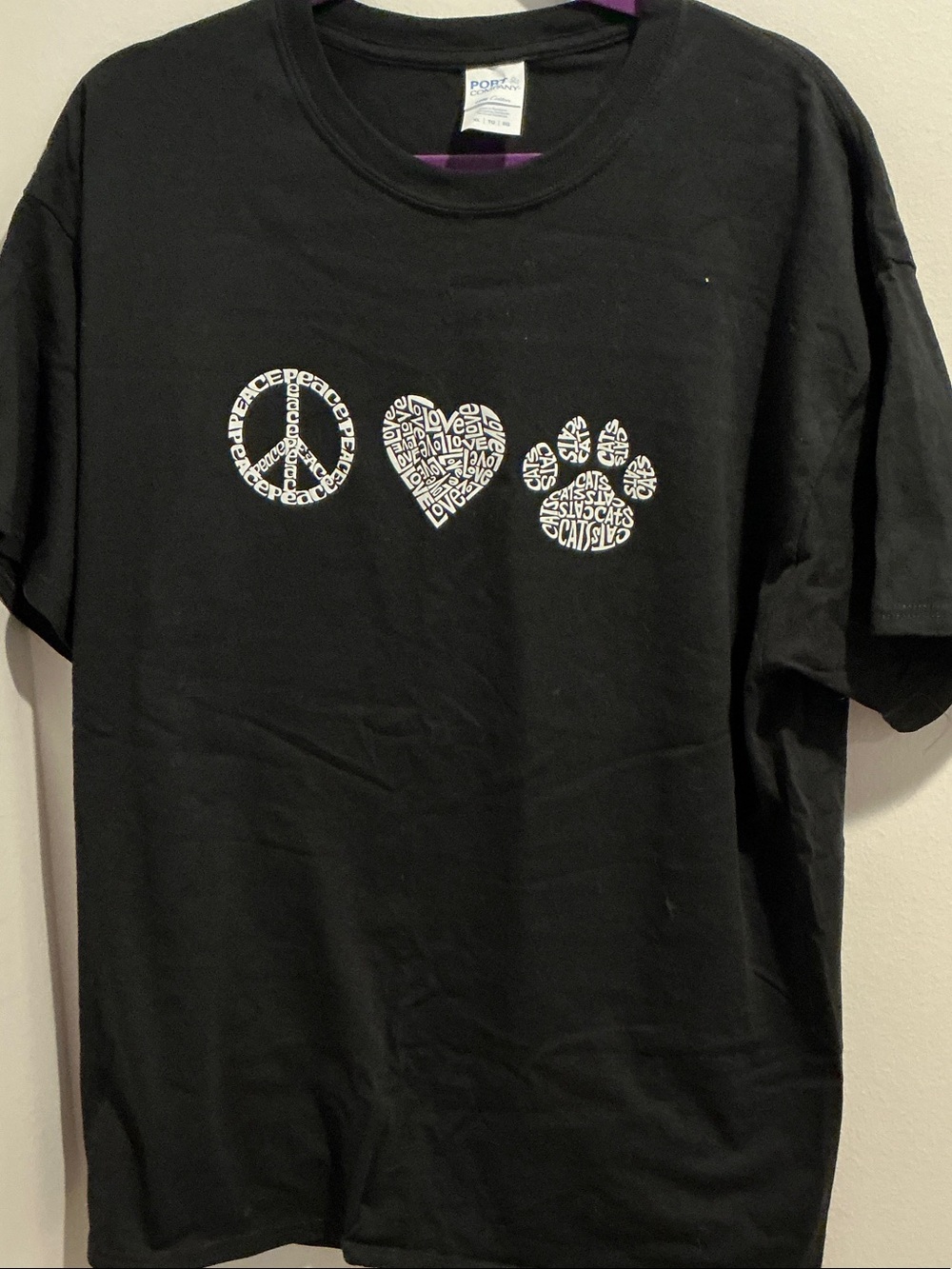 Peace Love Cats Black Graphic Tee